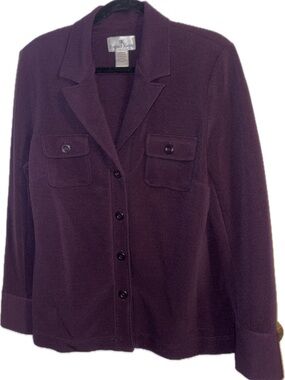 Russell Kemp Purple Blazer Jacket Size 12 Notch Lapel Polyester